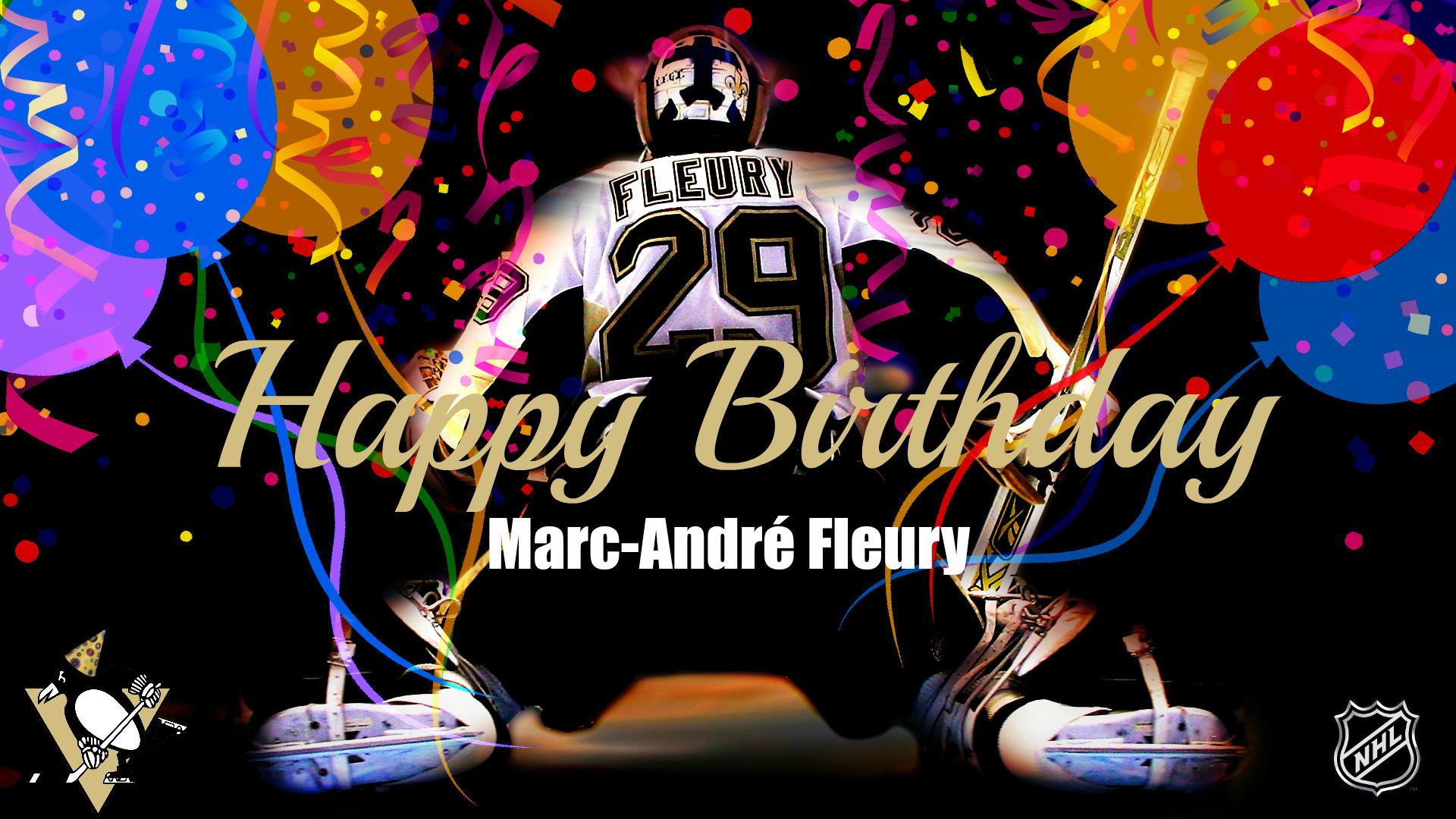 Wishing Penguins Marc-André Fleury a Happy 30th BDay! Heres to another year of living your dreams;Cheers! 