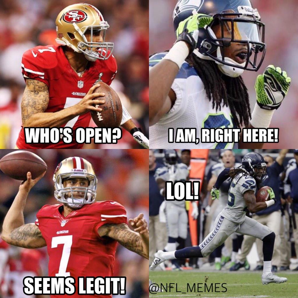 This pretty much sums up tonight's Seahawks49ers game. NFL Memes