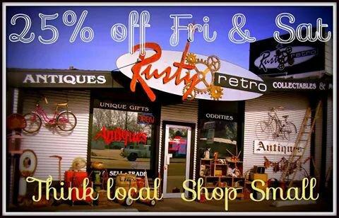 RustyRetro's tweet image. Tomorrow and Saturday. #ShopSmall and save 25%!