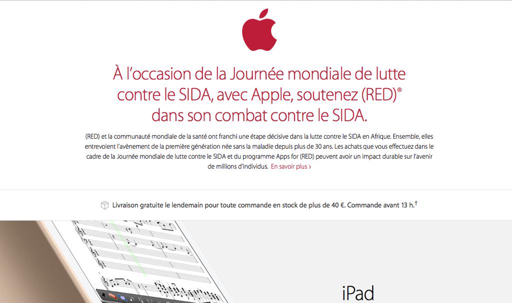 Macaficionados's tweet image. Apple vous invite à contribuer à la lutte contre le Sida store.apple.com/fr #AppleRED