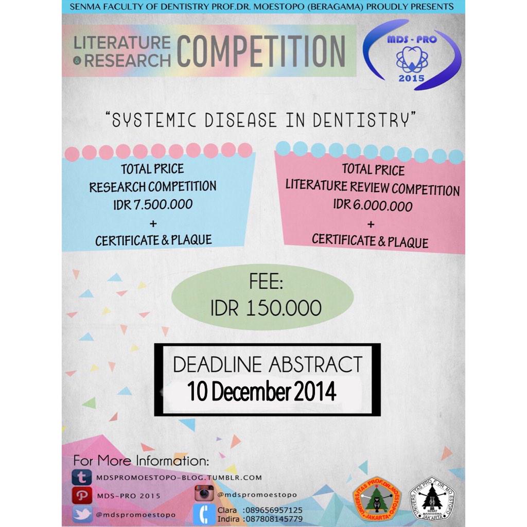 <a href="/bpmsenmafkg/">bpmsenma_fkgMoestopo</a> Pengumpulan abstrak literature&amp;research competition diperpanjang hingga 10 Des 2014 :) let's join us