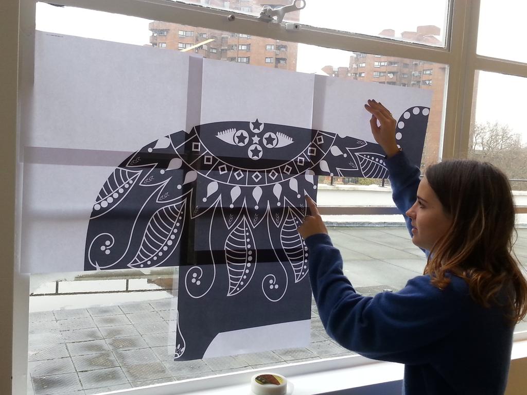 IVORYWorldwide's tweet photo. Creative #internsinaction at #IVORYWorldwide today. Can you guess what this graphic Mima created is going to be? http://t.co/WSBjJgEkWK
