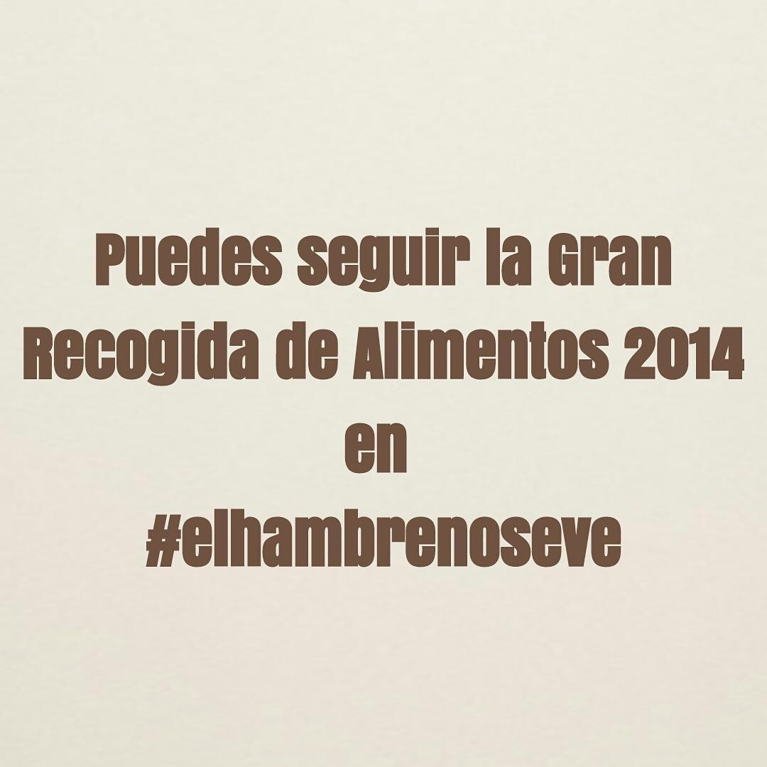 MarisqJacinto's tweet photo. Comienza #LaGranRecogida2014 de @BancoAlimentos. Entre todos superaremos las 18.000t. de alimentos. #elhambrenoseve. http://t.co/3Hw5ykWXtb