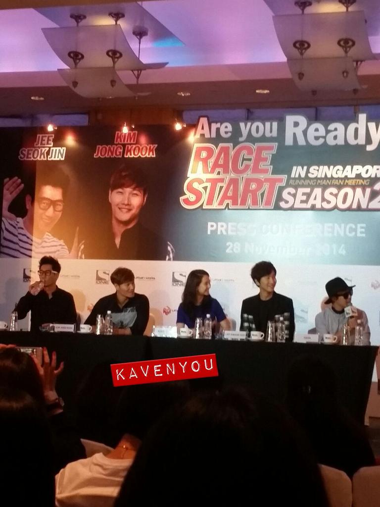 KAvenyou's tweet photo. The Running Man members are in the house for the press con! #RaceStartSG http://t.co/cMjh5Mi40M