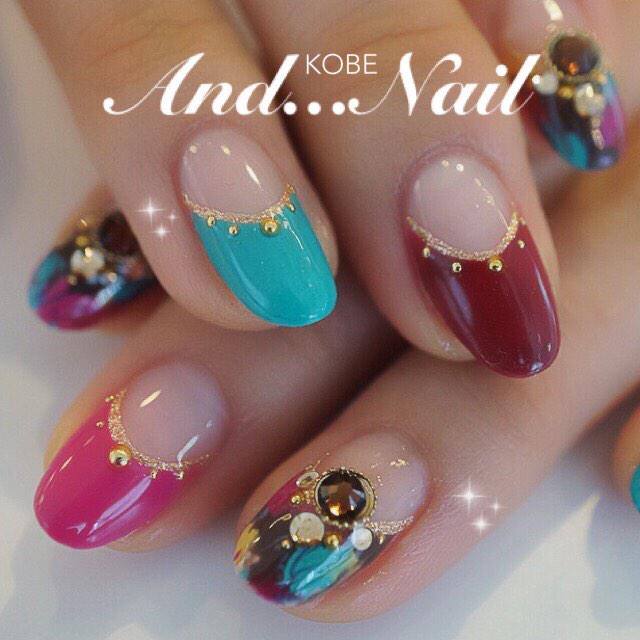 白川麻里 Mari Shirakawa 神戸アンドネイル Auf Twitter 神戸 And Nail 冬でも可愛いボルドー ターコイズミックスフレンチ アンドネイル 神戸 秋ネイル 秋コーデ ネイルアート ネイリスト 白川麻里 ネイルデザイン 大人ネイル 冬ネイル