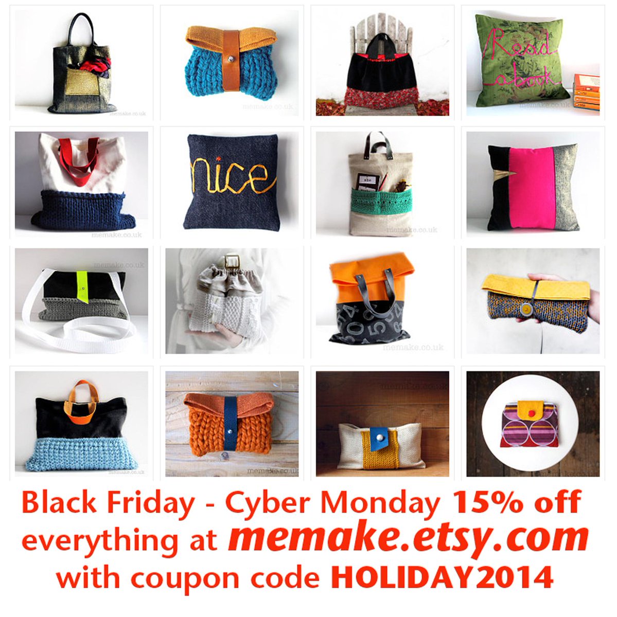 memake's tweet image. #BlackFriday till #CyberMonday discount in my @Etsy shop etsy.com/shop/memake with coupon code HOLIDAY2014