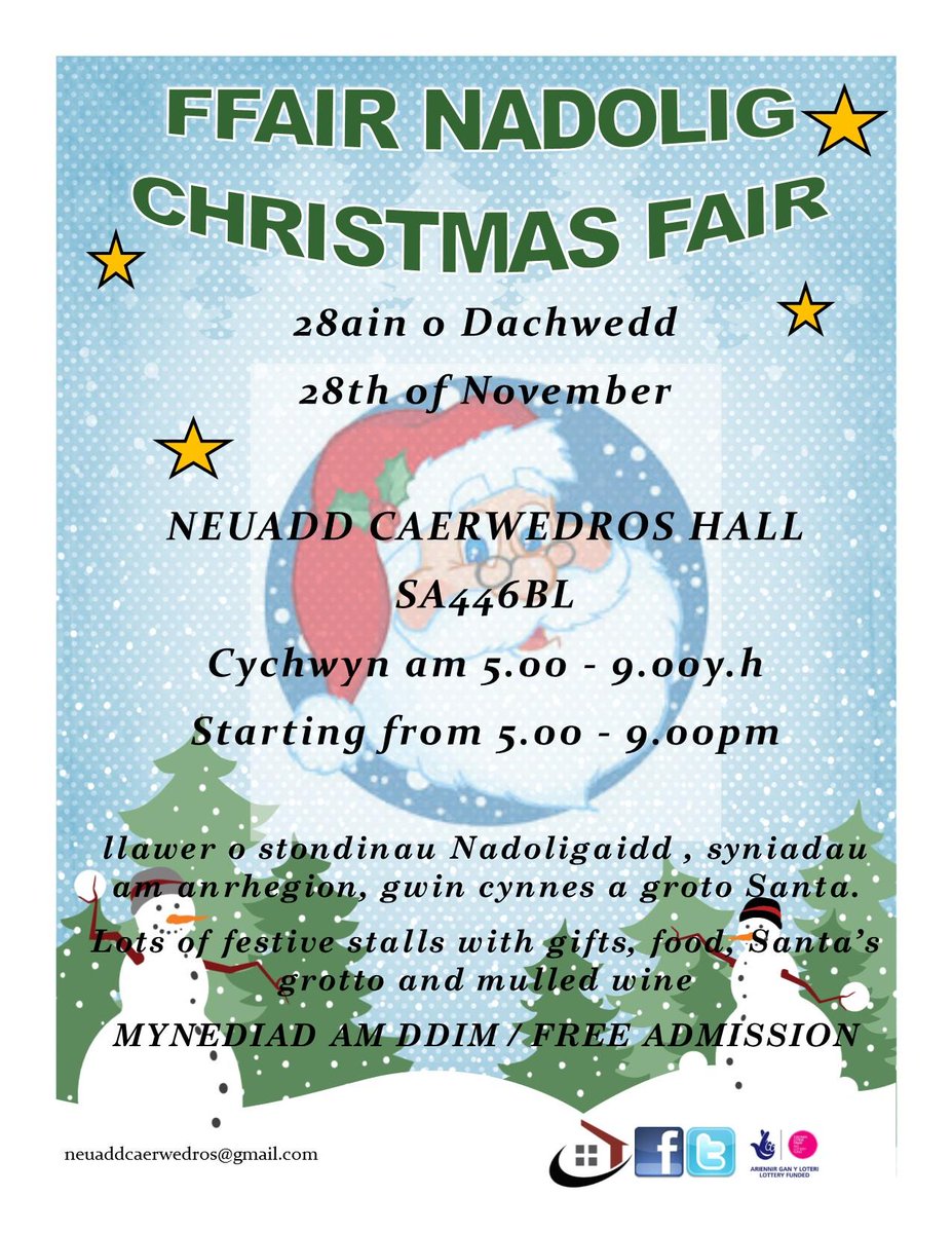 Ffair Nadolig Heno yng Nghaerwedros / Christmas Fair tonight in Caerwedros. THE HALL LOOKS AMAZING &amp; SANTA IS COMING