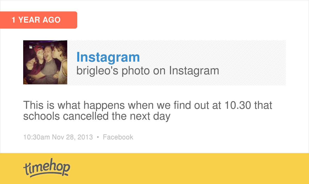Eims87's tweet photo. Remember that time we got told school was cancelled the following day at 11pm? Remember that this happened afterw... http://t.co/uPmABWyCiO