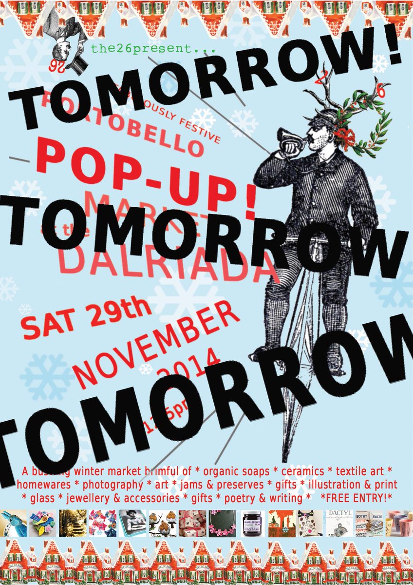 the26present's tweet photo. We're going to shout this very loudly: IT'S ON TOMORROW!!! a Fabulously Festive Portobello Pop-Up starts at noon. http://t.co/AahschZAJq