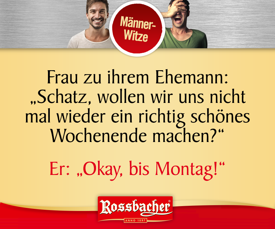 RossbacherCom's tweet photo. Auf unserer #Rossbacher Website gibt es noch mehr #Männer-Witze! http://t.co/gZ45nuTGLL http://t.co/95S8oy5eFM