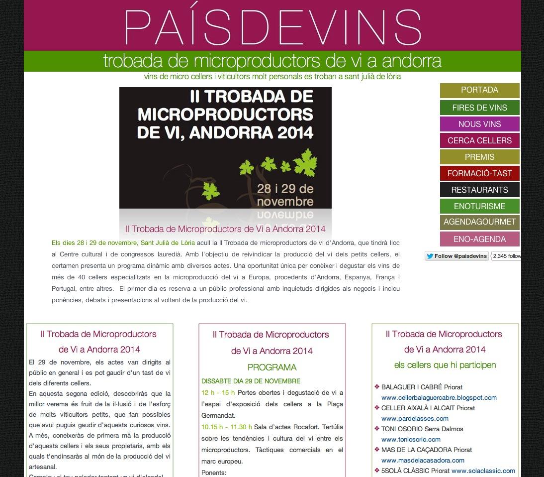 gourmenials_ca's tweet photo. 28-30N #Microcellers #VinsdAutor @comusantjulia @TMVIANDORRA @VilaCorona @MasGarciaMuret http://t.co/qJaVTqEpW2 http://t.co/7DmRclk0Xt