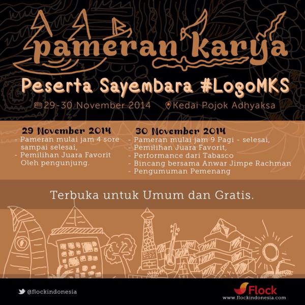 bebmen's tweet photo. BESOK: pameran karya hasil sayembara #logomks di @kepoAdhyaksa http://t.co/cDTYdEf8oL