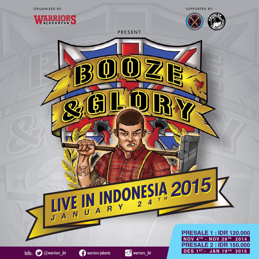 One day left Pre Sale 1 ticket (IDR 120.000) <a href="/BOOZE_AND_GLORY/">Booze & Glory</a> January 24th 2015.