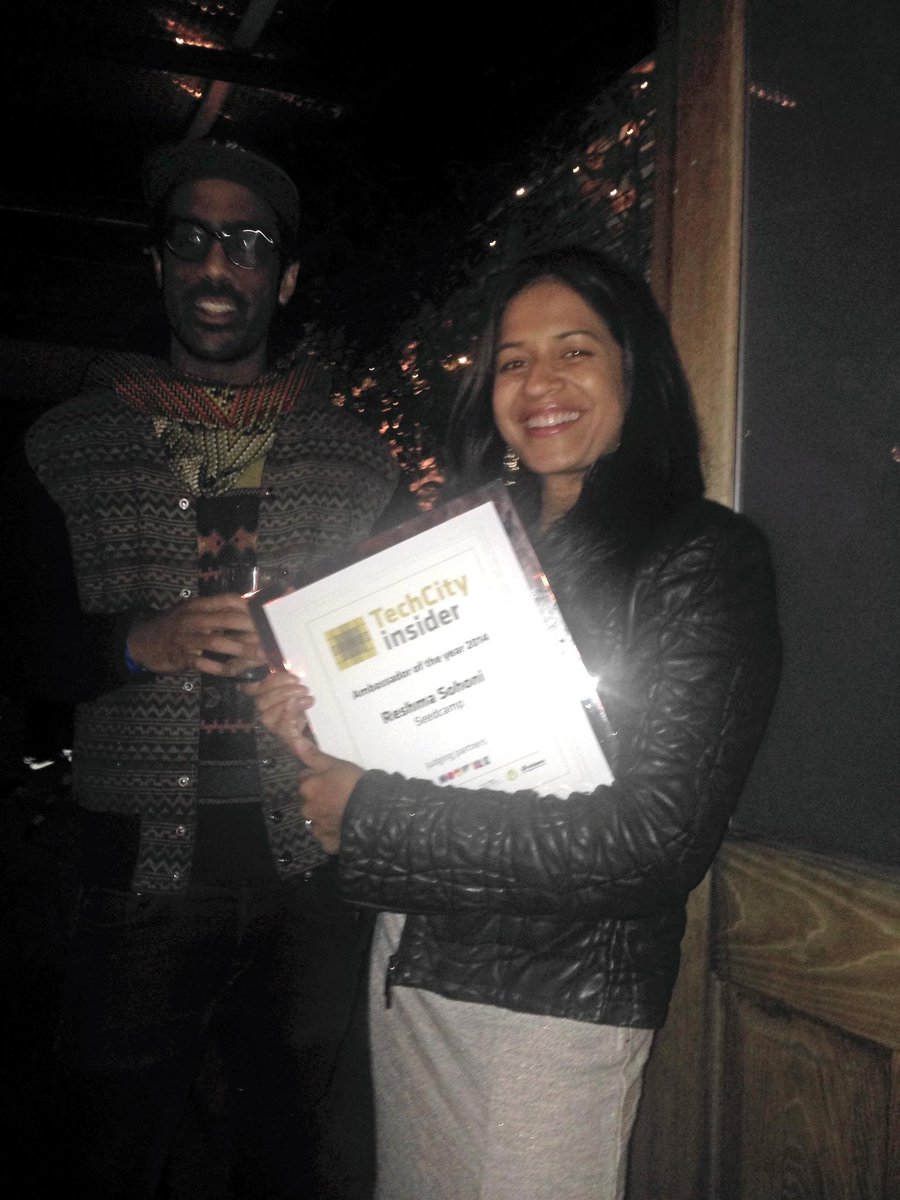 seedcamp's tweet photo. Big congratulations to our very own @rsohoni who won #TCi100's Ambassador of the Year award last night! http://t.co/FdVlG4xaUr