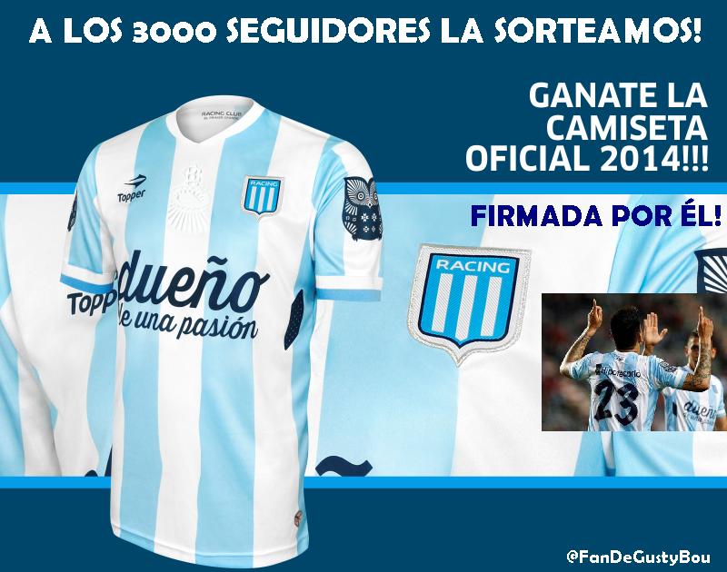 FanDeGustavoBou's tweet image. @comu_racing BOUenas tardes, le damos RT para difundir el sorteo de la 23 autografiada? A los 3000 seguidores se va!