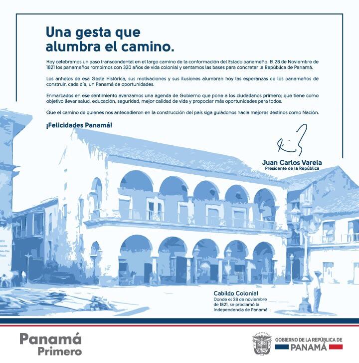 28 de Noviembre de 1821, una gesta que alumbra nuestro camino. #VivaPanamá