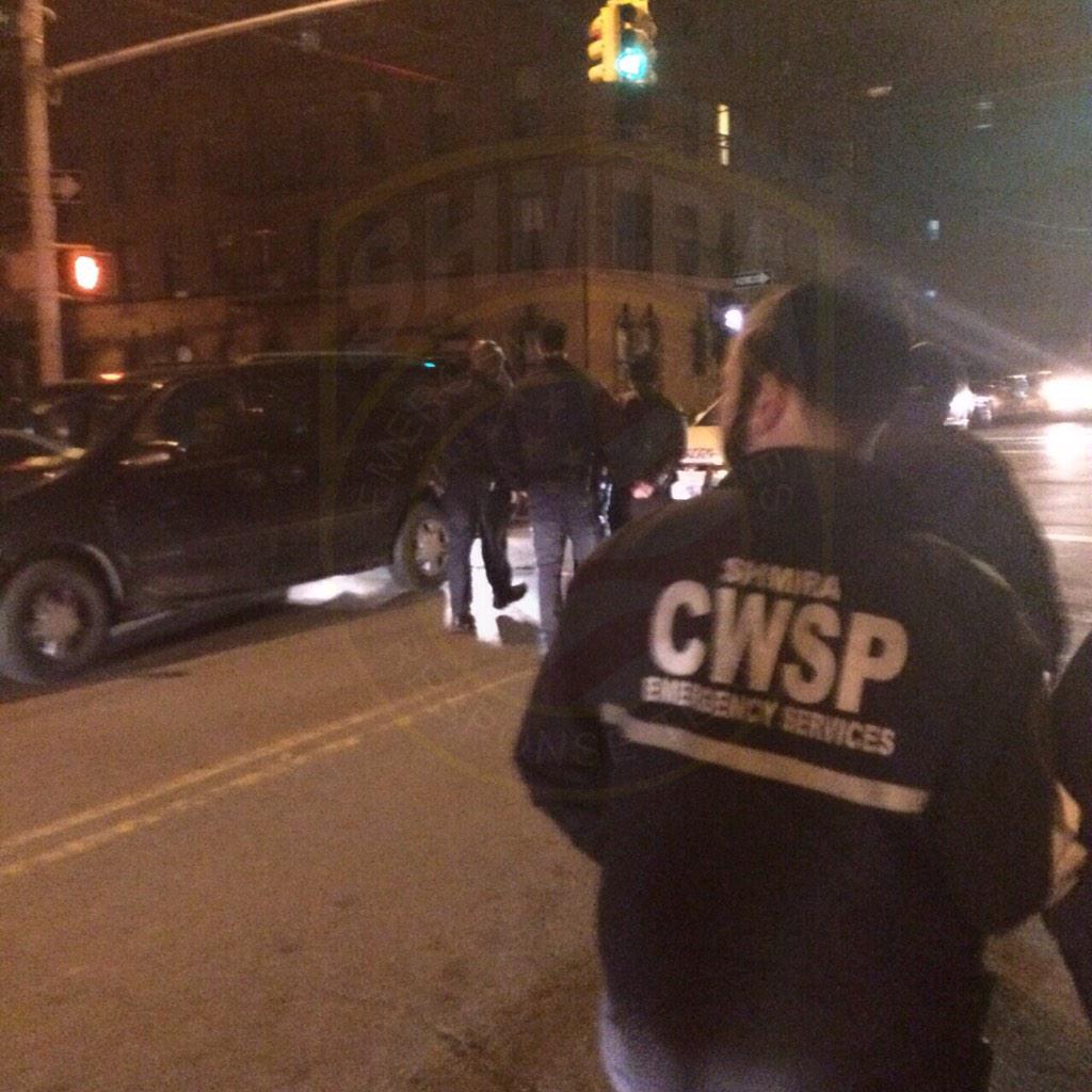 Shmira's tweet photo. 1:44am Boro Park Shmira members responding to a call for attempted robbery on 12x45. 1 arrested by the #66Precinct. http://t.co/0VXJvYA2Bq