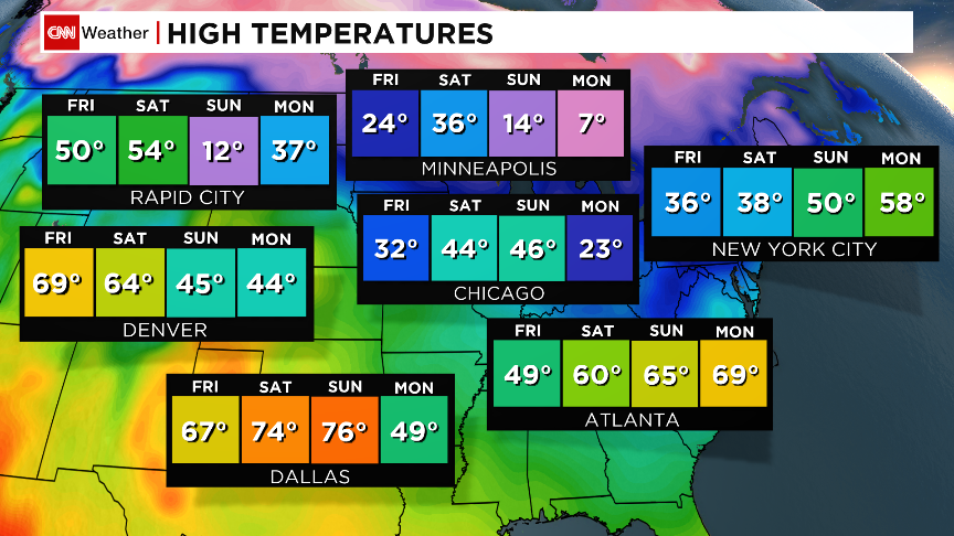 CNNweather's tweet photo. Warm temperatures will start to build in the East over the weekend to above average temps http://t.co/P5LgoPwzTm