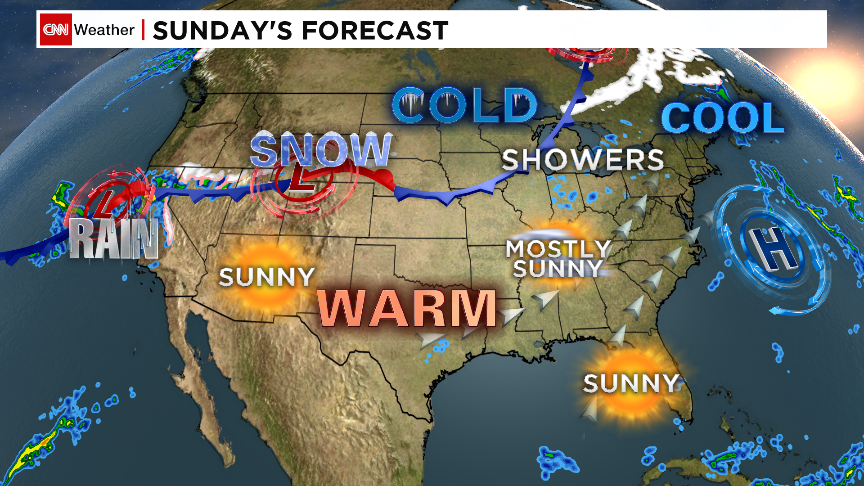 CNNweather's tweet photo. Warm temperatures will start to build in the East over the weekend to above average temps http://t.co/P5LgoPwzTm