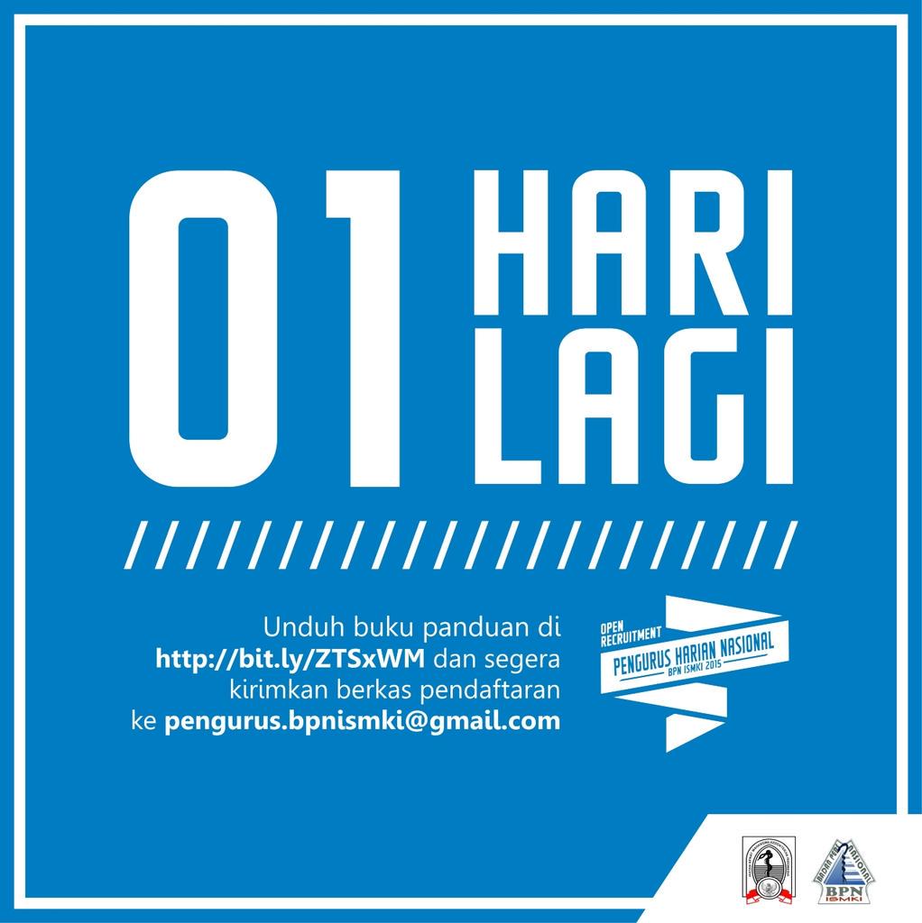 Wohooo, D-1 bro! Berkas pendaftaran masih kami tunggu sampai besok malam jam 23.59 WIB yaw :)