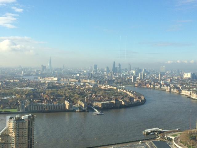 jpmorgan's tweet photo. Seen in #London: A $JPM employee snapped this shot w/ a view of the Thames &amp; The Shard from the top of 25 Bank St. http://t.co/Extz1kzKzR
