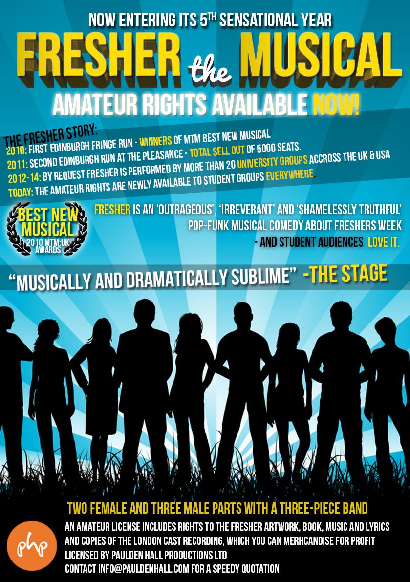 PlugInTheLead's tweet image. Delighted to announce that @freshermusical rights are available once more!