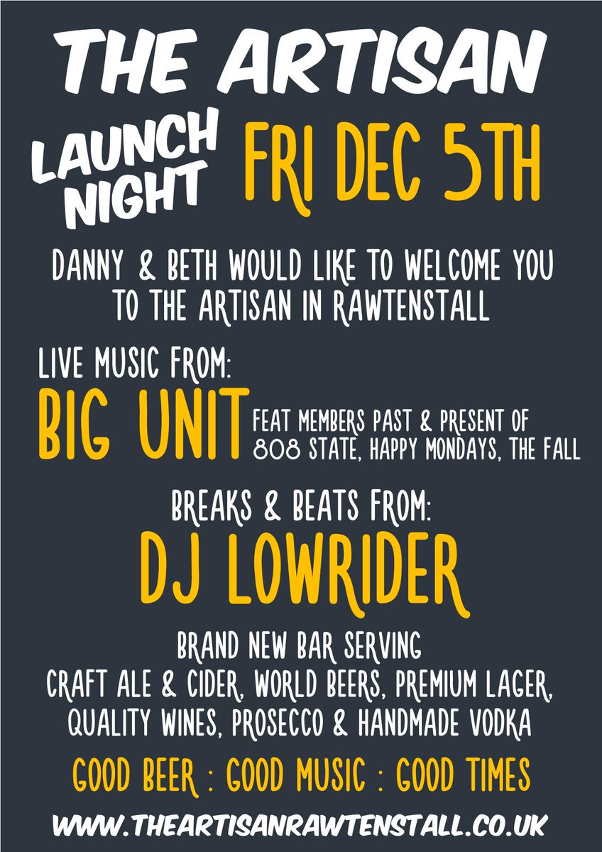 Danny &amp; Beth of <a href="/rebelgroovesuk/">Rebel Grooves</a> are excited to announce we will be the new owners Artisan #Rawtenstall from 5th Dec.x