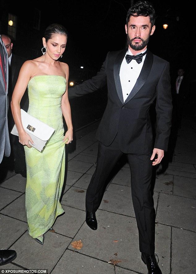 Cheryl Fernandez-Versini looks gorgeous in a green gown as she steps out for charity gala with husband Jean-Bernard