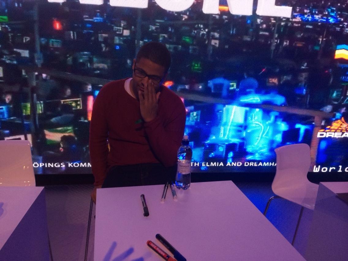 Sodapoppintv's tweet image. The most awkward nick has ever felt in his life. Signing booth at dreamhack @NickPolom