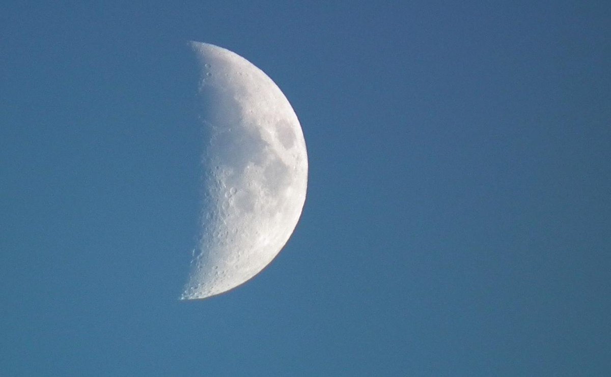 Moonfan's tweet photo. First daylight moonshot in a while. #Celtic #Tree #Calendar #Birch
#waxingcrescent #Moonwise #bellaluna #moonwatch http://t.co/Hr5ppxVX57