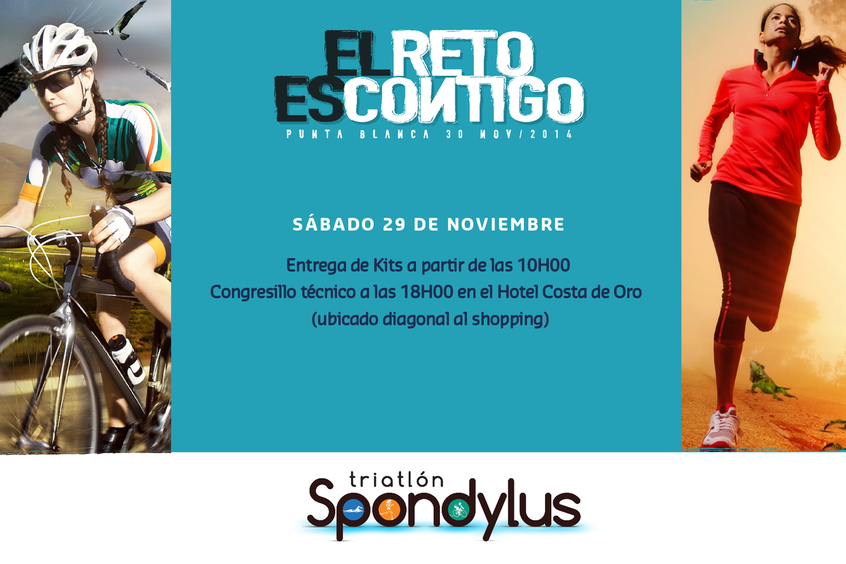 Mañana, 29 de noviembre, realizaremos la entrega de Kits para competidores de la #TriatlónSpondylus desde las 10H00