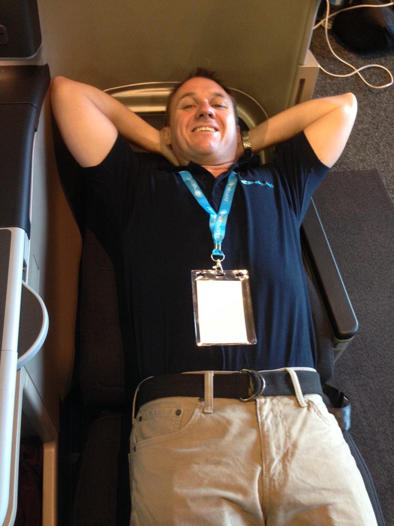 khipper's tweet photo. Trying out the A330 Business class product #qantas #A330businessclass✈️ http://t.co/m5VV7pp1HD