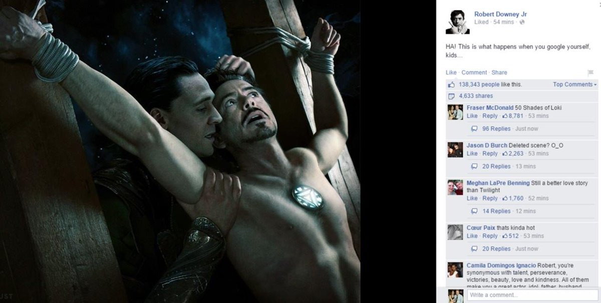 FrasSpaz's tweet image. My comment on @RobertDowneyJr photo is breaking the internet. #Internetpoints #TopComment