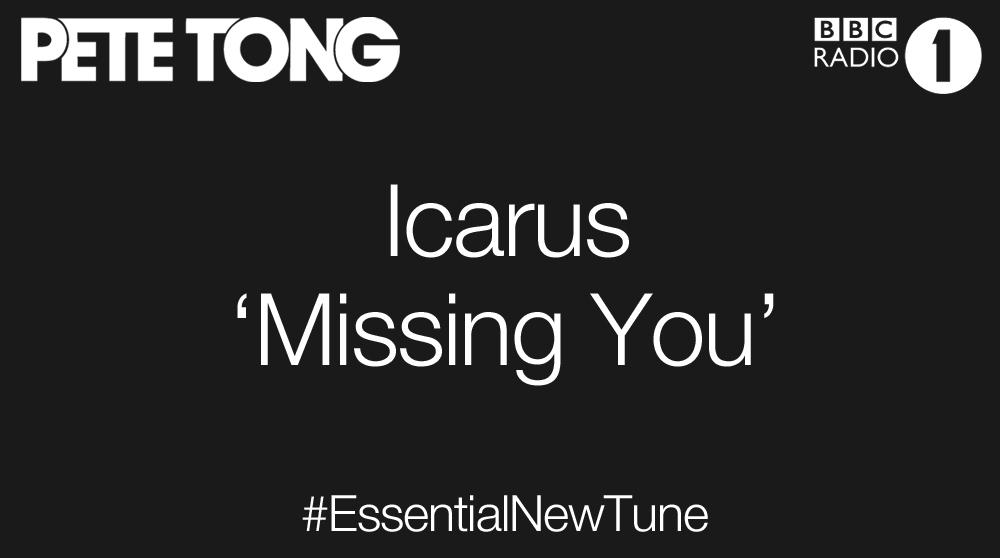 Right now on <a href="/BBCR1/">BBC Radio 1</a>, your #EssentialNewTune, straight from <a href="/PeteTong/">Pete Tong mbe</a>

<a href="/icarus/">Icarus</a> - Missing You

Big? What do you think?