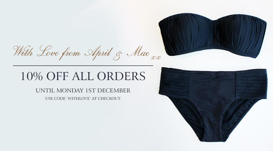 AprilAndMae's tweet photo. Just incase you missed our Bonanza, get 10% off all online orders until the end of Monday 1st December. With love A&amp;M http://t.co/WCA8832DiT