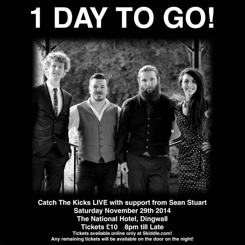 1 DAY TO GO until The Kicks + Support from Sean Stuart! Tickets available online only. #thekicks #seanstuart #music