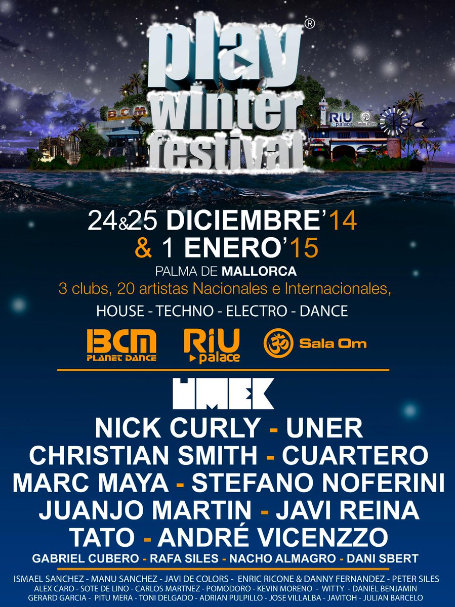 GabiCompanyC's tweet photo. Ya tenemos cartel definitivo de nuestro PLAY WINTER FESTIVAL el hermano pequeño de @PlaySummerFest #GCOEventos http://t.co/rewW08zpus