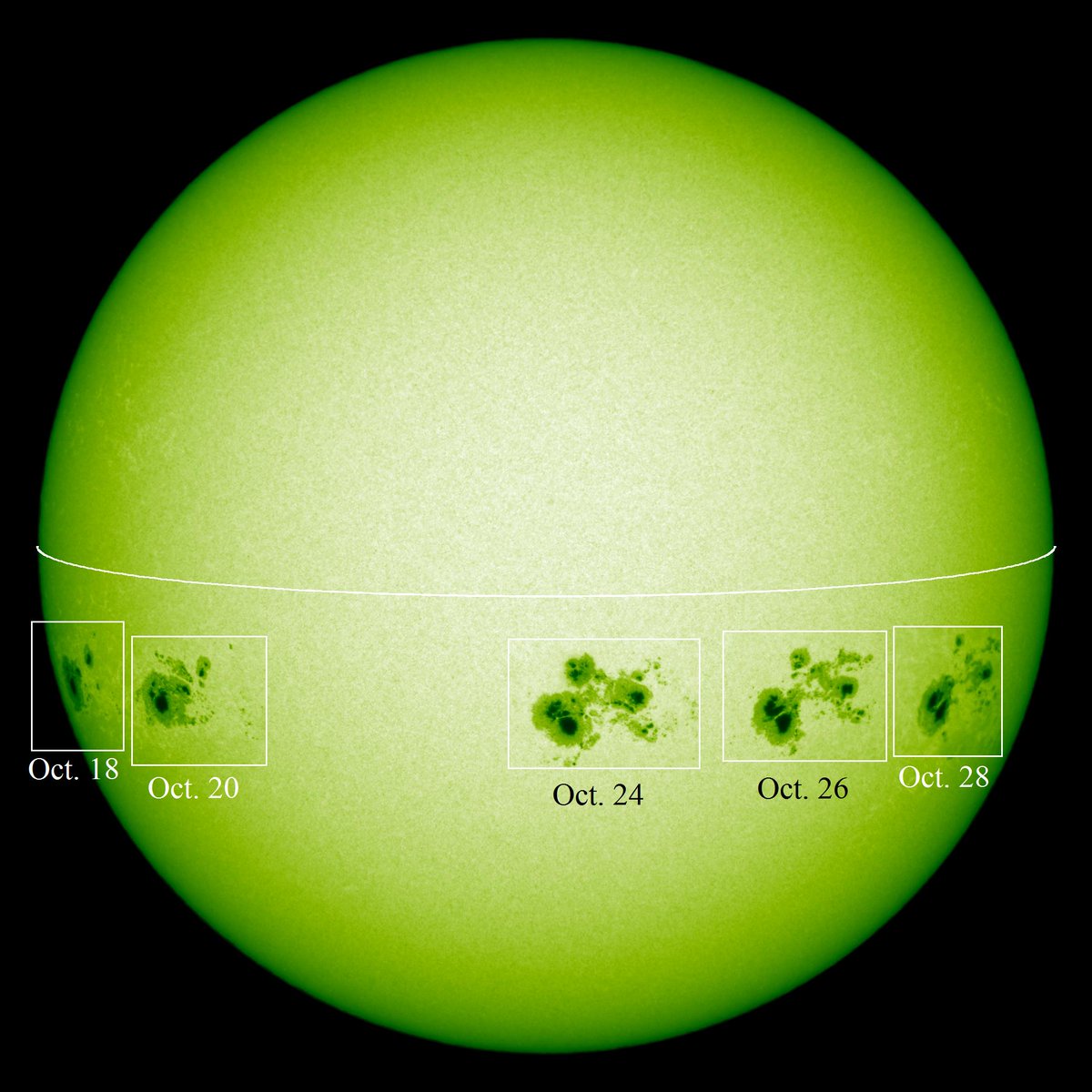 wiredspacephoto's tweet photo. Biggest sunspot seen in 24 years observed in October-November. http://t.co/woIrL8WtrC http://t.co/eOwtP7PFaI