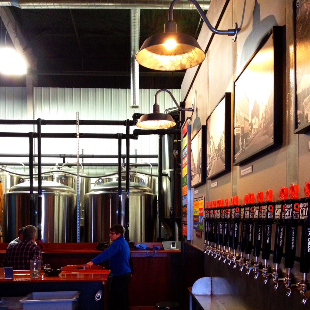craftbeersocial's tweet photo. Visiting Queen City Brewing tasting room today for flights of English &amp; German-inspired ales and lagers. #craftbeer http://t.co/RmpWgutkhF