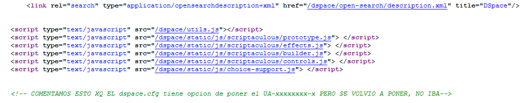 UnioviInfo's tweet photo. Comentario en el código fuente de Uniovi DSpace...( http://t.co/jkWgJ7YbEk ) #uniovi 1/1 Nada interesante en DSpace. http://t.co/pDiX5N688y