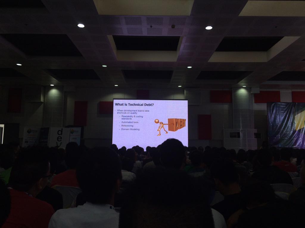 lexbryanbangot's tweet image. What is technical debt? @orangeandbronze @DevConPH #DevelopersUnitePH #DevConSummit2014 #ohoh