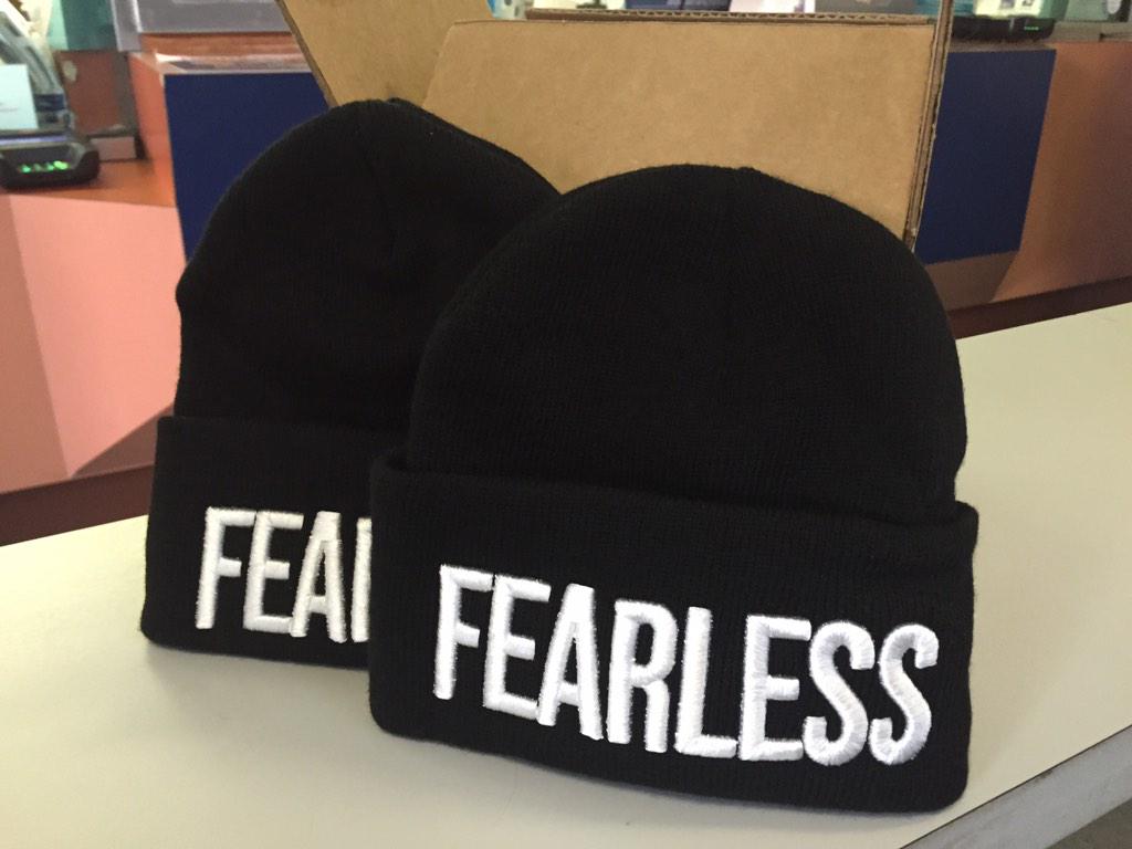 FearlessAttire's tweet photo. Sent these @FearlessAttire #fearlessbeanies 2 #FearlessDaughter @InspiArtisExpre in Columbus, Ohio! ❤️you! #fearless http://t.co/1cuPFNpcaX