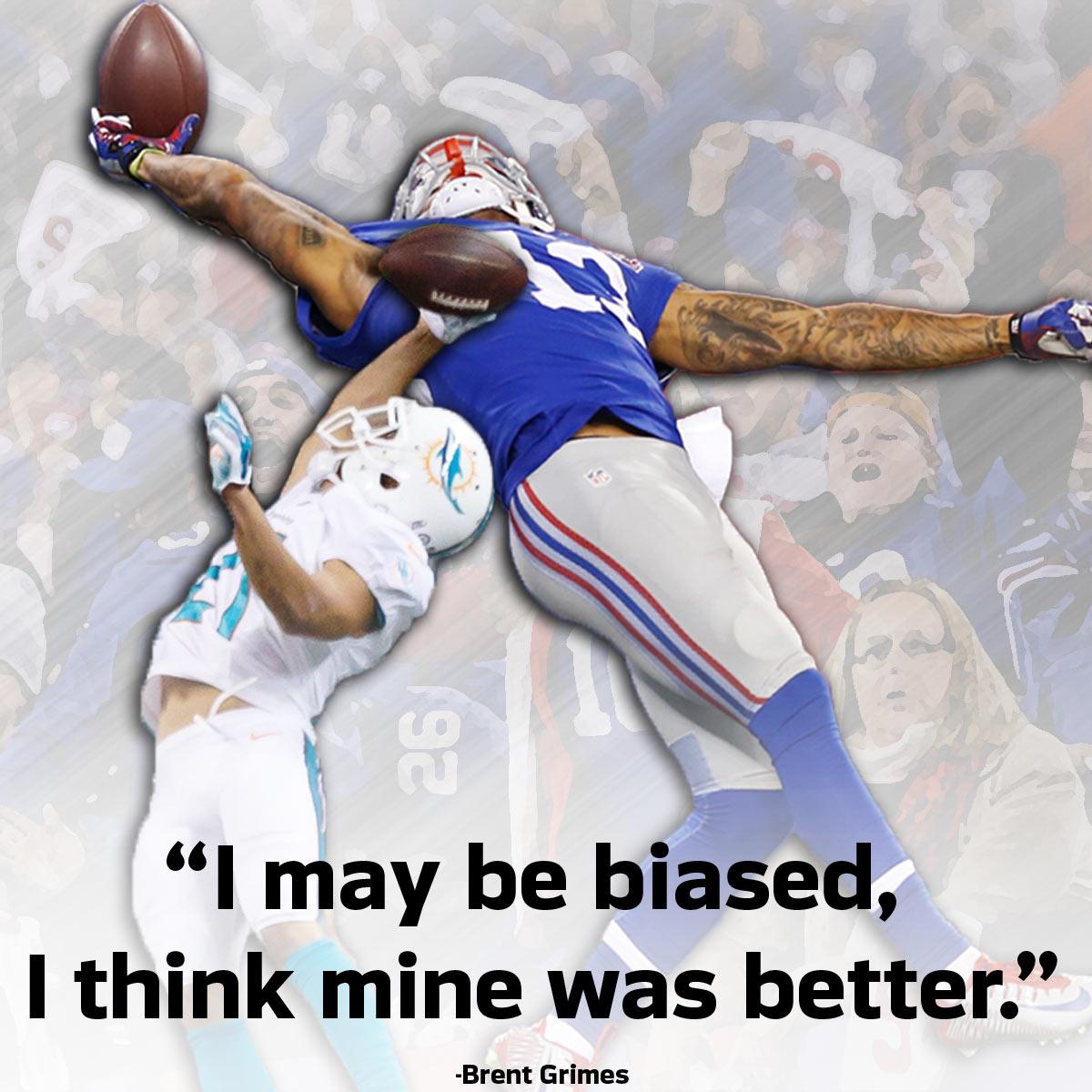 NFL's tweet image. Brent Grimes catch &amp;gt; Odell Beckham catch? at.nfl.com/9cL6Num