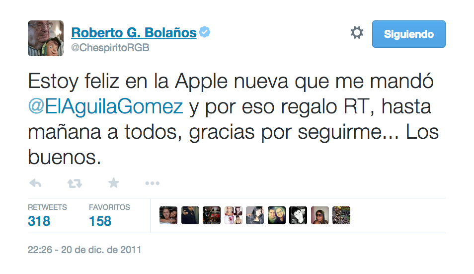 CABLENOTICIAS's tweet photo. #TweetMemory: ¡ChavoTecnológico con #Apple! @ChespiritoRGB -#HastaSiempreChespirito - http://t.co/ZGL7NXeTSa http://t.co/k19nFdtRyw
