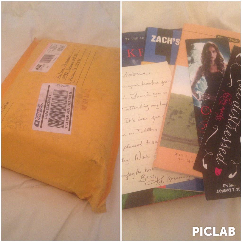 vdavenportwrite's tweet photo. Yay! Got my #YAlaunch prize pack in the mail!! Thanks so much yall :) @KateBrauning @NikkiUrang http://t.co/XvpvtD5HCT