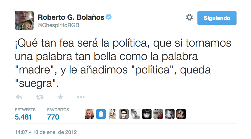 CABLENOTICIAS's tweet photo. #TweetMemory: ¡Poema política-madre! @ChespiritoRGB -#HastaSiempreChespirito - http://t.co/ZGL7NXeTSa http://t.co/MuEFFXeu5X