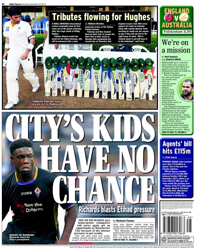 Portada del Express del 29 de Noviembre