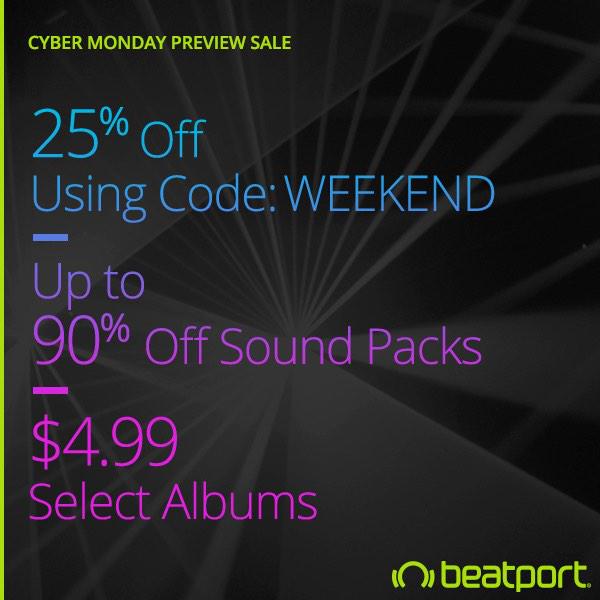 beatport's tweet photo. Get 25% off last minute additions to tonight's set by using code WEEKEND at check out! http://t.co/WEzPfj8GgH http://t.co/gxBuATvMbr