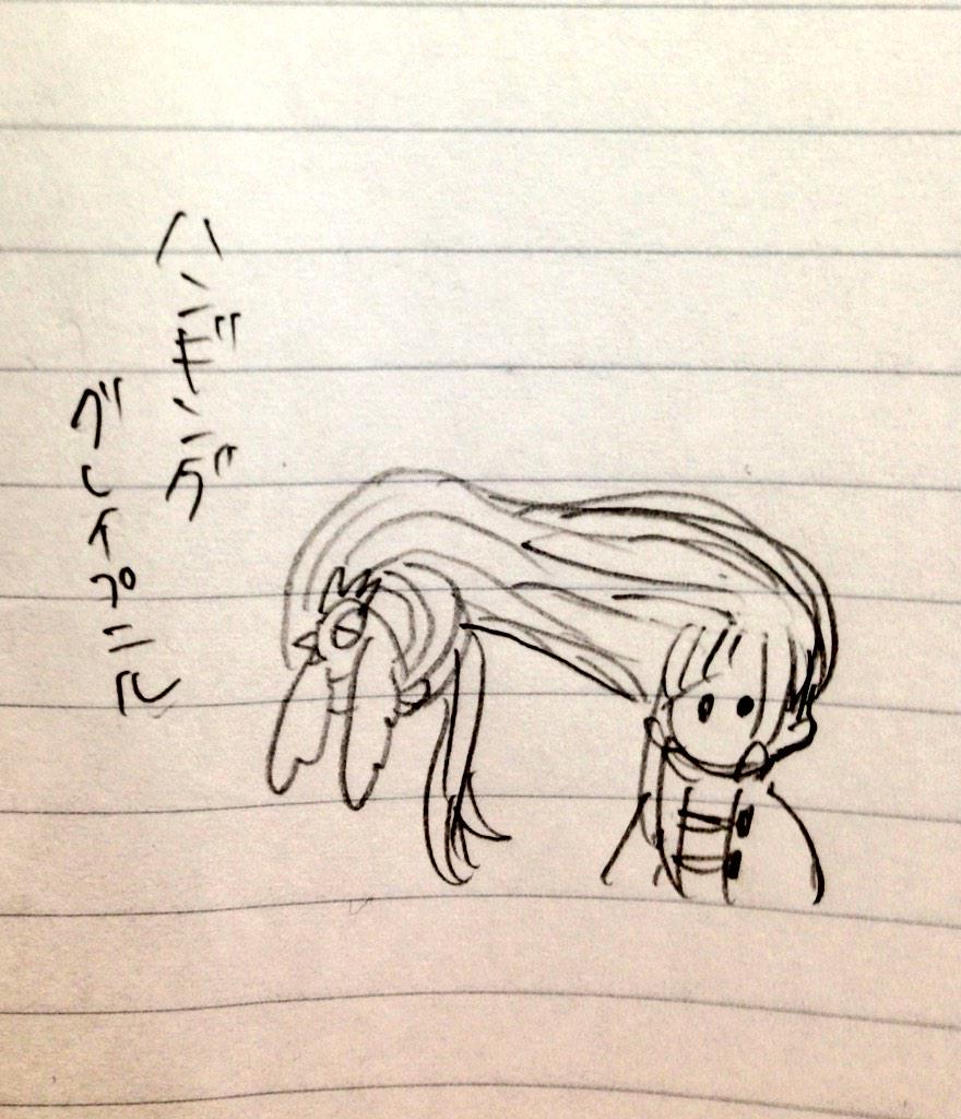 [doodles] アルフレドのモノマネをするドロテーア(とパンチネロ) 