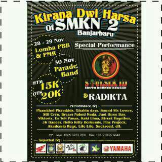 Jangan Lupa dtang di Puncak Ultah SMKN 2 Bjb . Sekalian Pengumuman Pemenang Lomba Pbb #KiranaDwiHarsaOfSkendaBjb :)